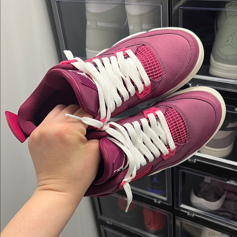 Jordan Women's Pink and White Sneakers - Picture 3 of 3